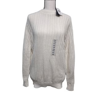 NWT Bill Blass Knitted Sweater | Cream Stretchable Sweater for Women Siz…